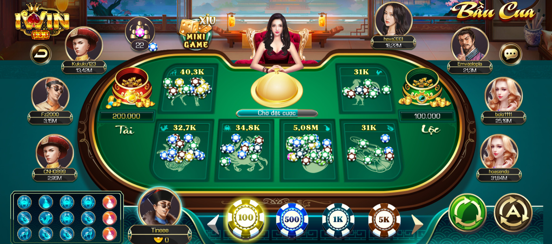 Game bầu cua nổ hũ cực hot tại iWin Club